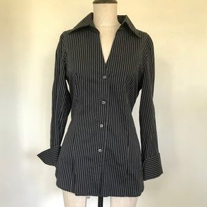Express Design Studio Stripe Button Down Shirt L